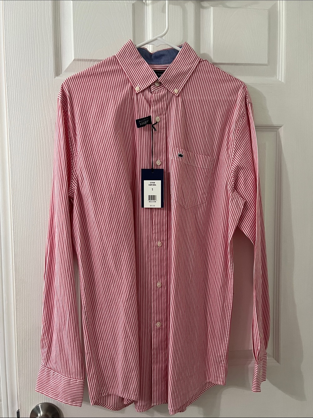 crown & ivy Red and White Striped Button-Down Shirt